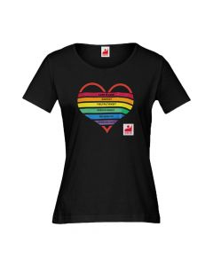 T-Shirt Damen, schwarz, Heart